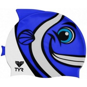 Detská plavecká čiapočka tyr kids' charactyr happy fish cap modrá