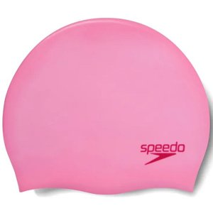 Speedo plain moulded silicone junior cap svetlo ružová